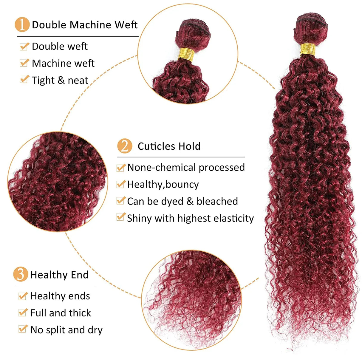 Deep Wave 30 40 Inch Curly 99j burgundy