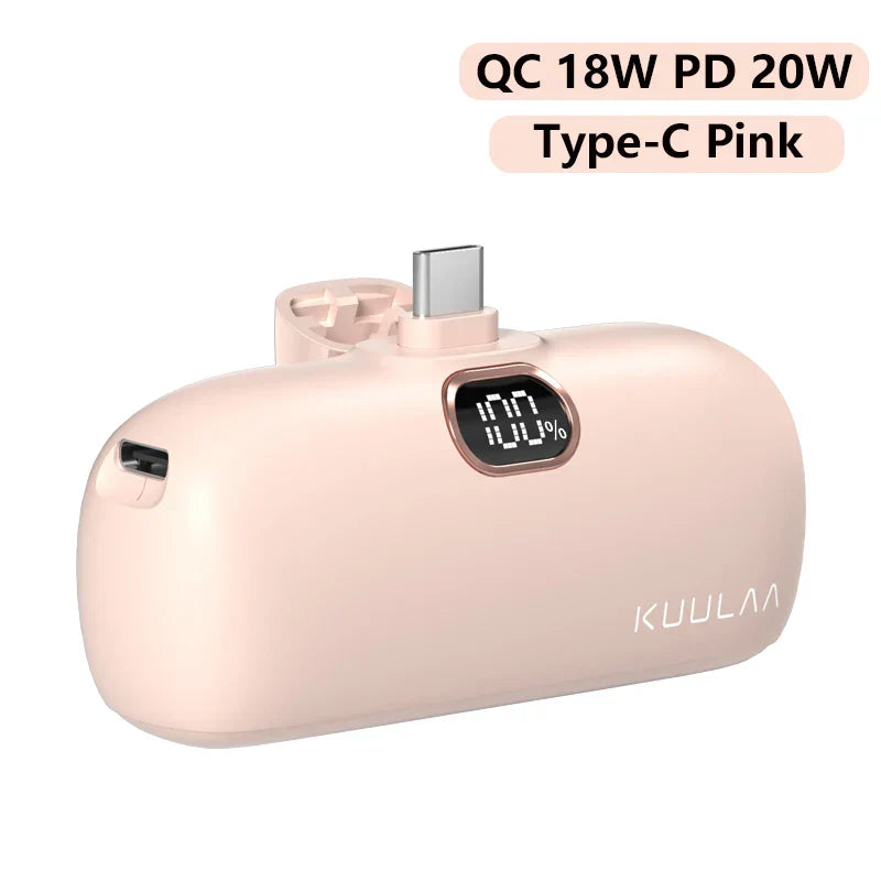 KUULAA Mini Power Bank 5000mAh PowerBank QC PD