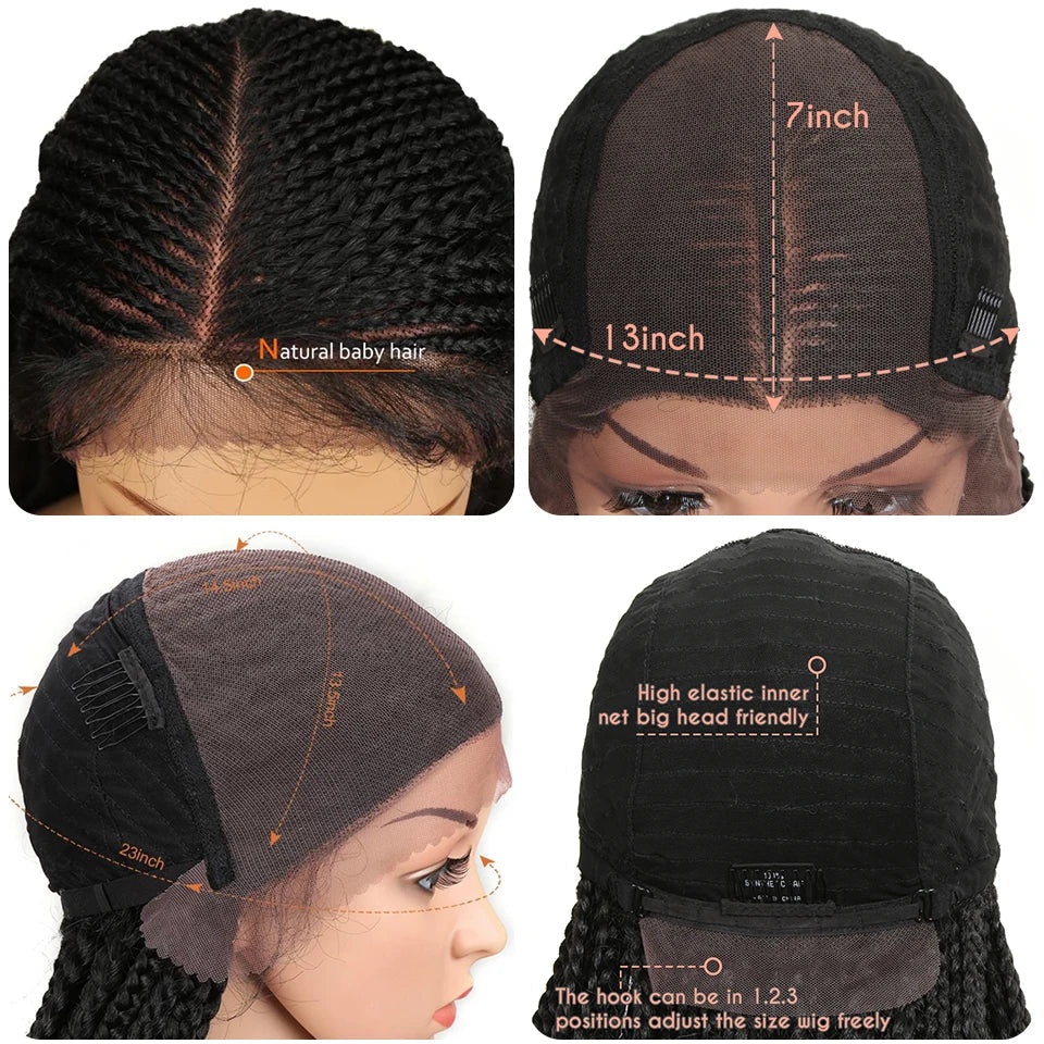 Noble 13X7 Lace Front Braided Wigs Synthetic Lace