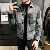 New Hombre Korean Casual Men Stitching Jacket Slim