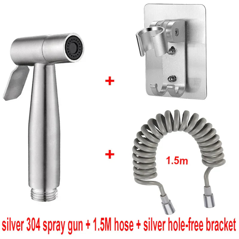 Handheld Bidet Sprayer Set 304 Stainless Steel Spray