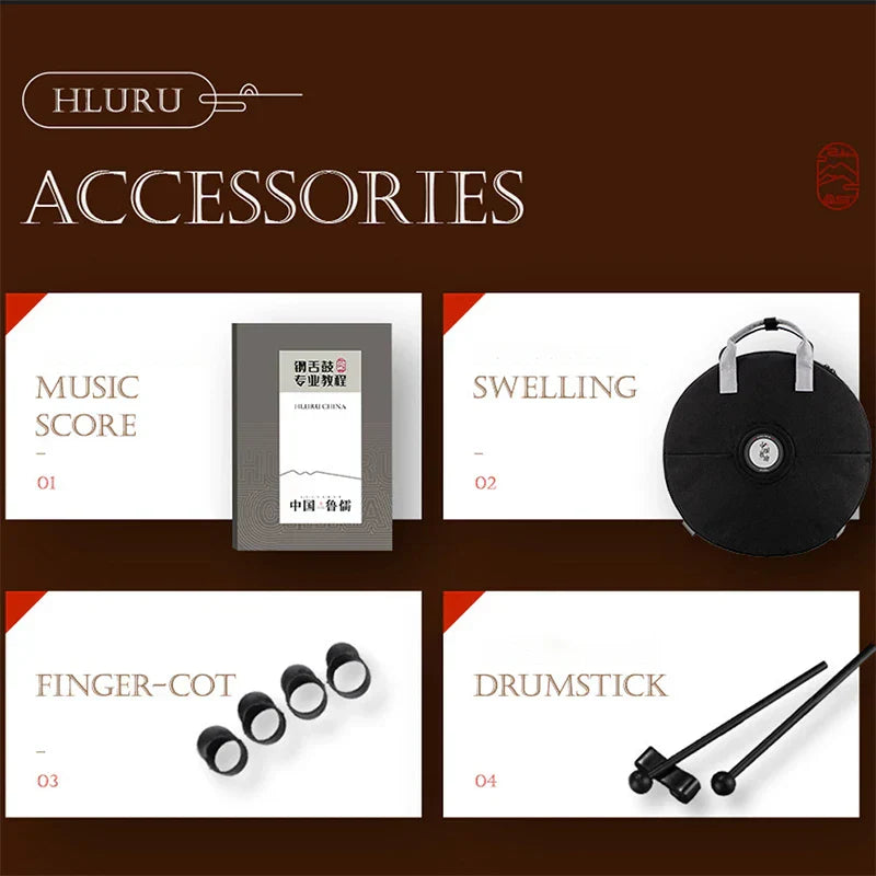 Hluru 15 Notes Glucophone Steel Tongue Drum 13