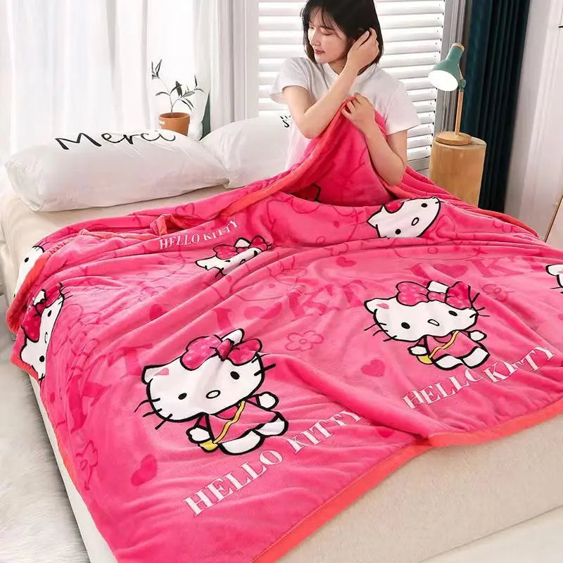 Hello Kitty Cartoon Blanket Kawaii Kt Cat Home