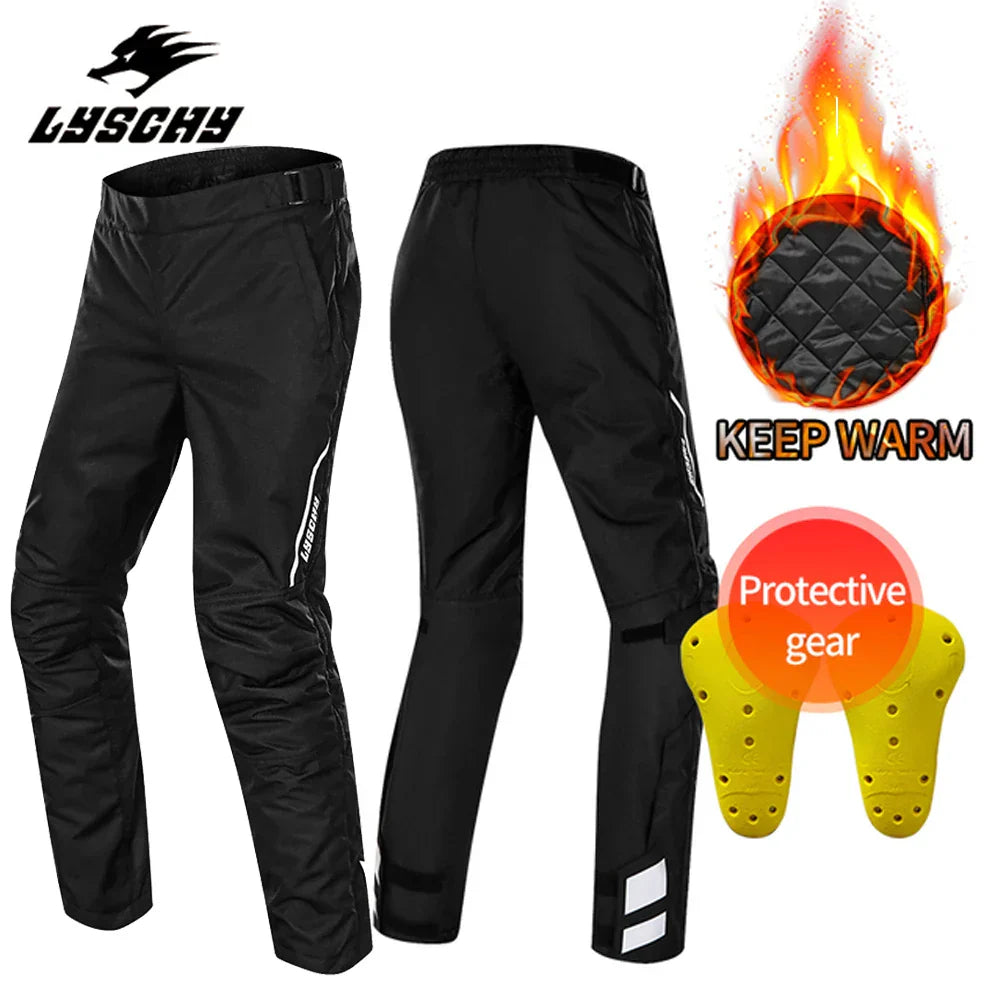 Winter Quick Take Off Trousers Men's Motorcycle Quick Release Pants Built in CE Protectors Warm Waterproof Pants Motocross Pants