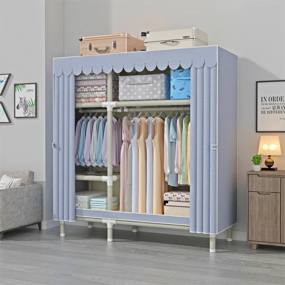 LEEGOHOME Cloth Furniture Wardrobe Closet Dresser Gray 62/105/130/145/170/205/250x45x170CM