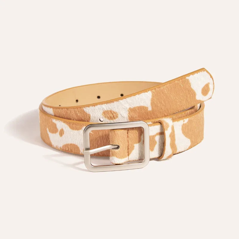 2023 Genuine Leather Women’s Belt with Gold Pin Buckle