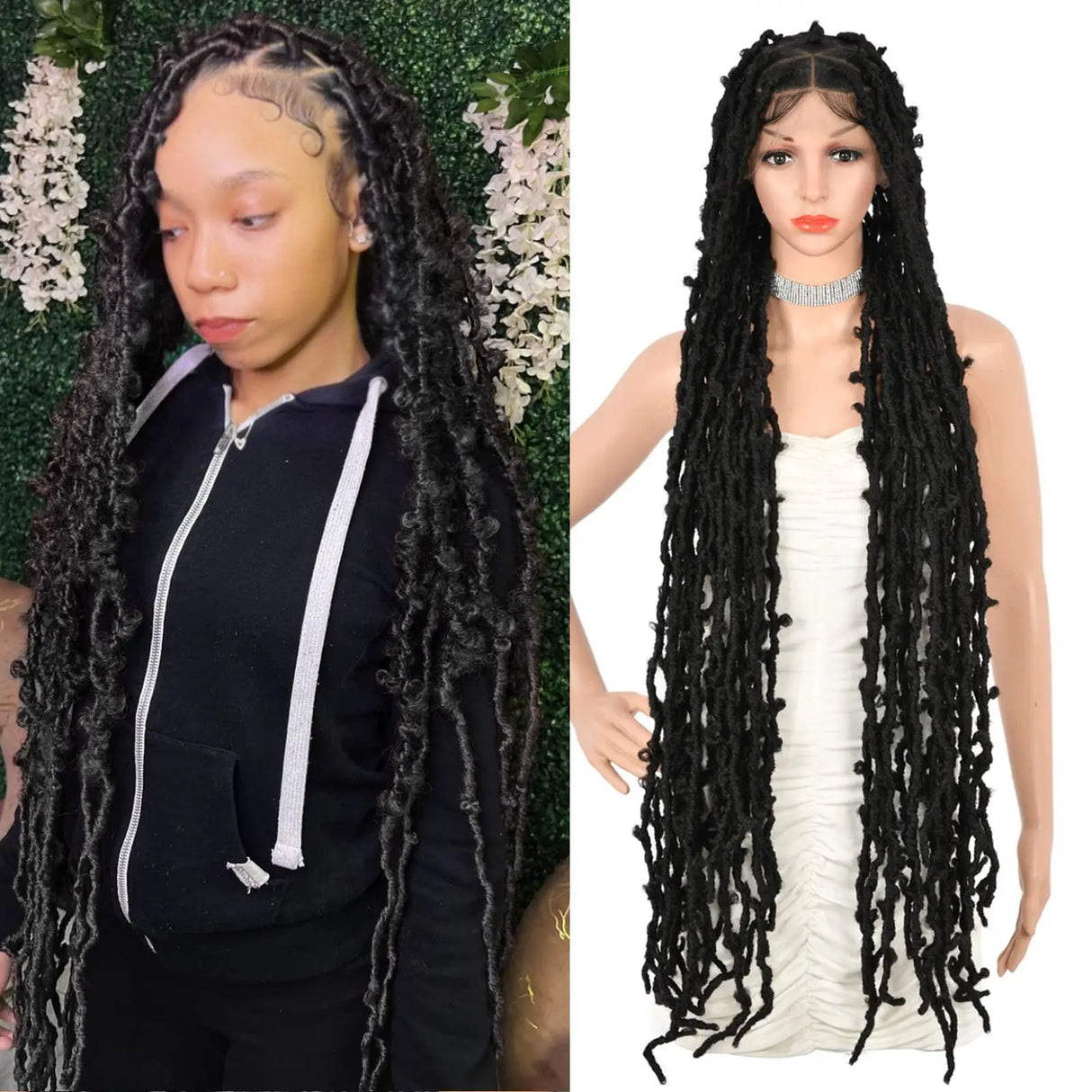 Kaylss 48" Full Double Lace Knotless Locs Braided