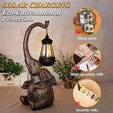 15 in Solar Elephant Yard Statue White Elephant