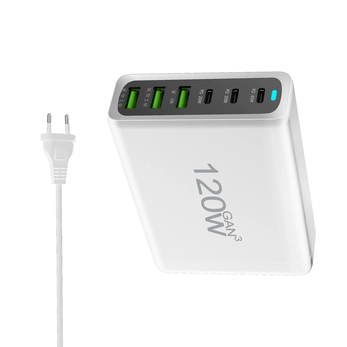 100W 120W 200W GaN Charger 6 Ports USB