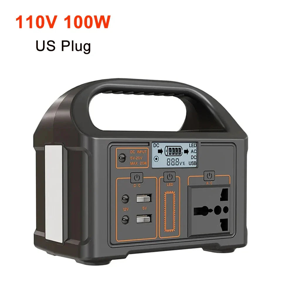 100W Portable Power Station 220V/110V Solar Generator Outdoor