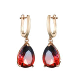 Exquisite Women Gold Plated Red Dangle Earrings for