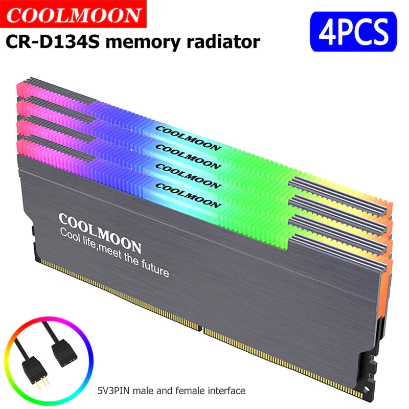 COOLMOON CR-D134S RAM Heat Spreader 5V 3PIN Male/Female