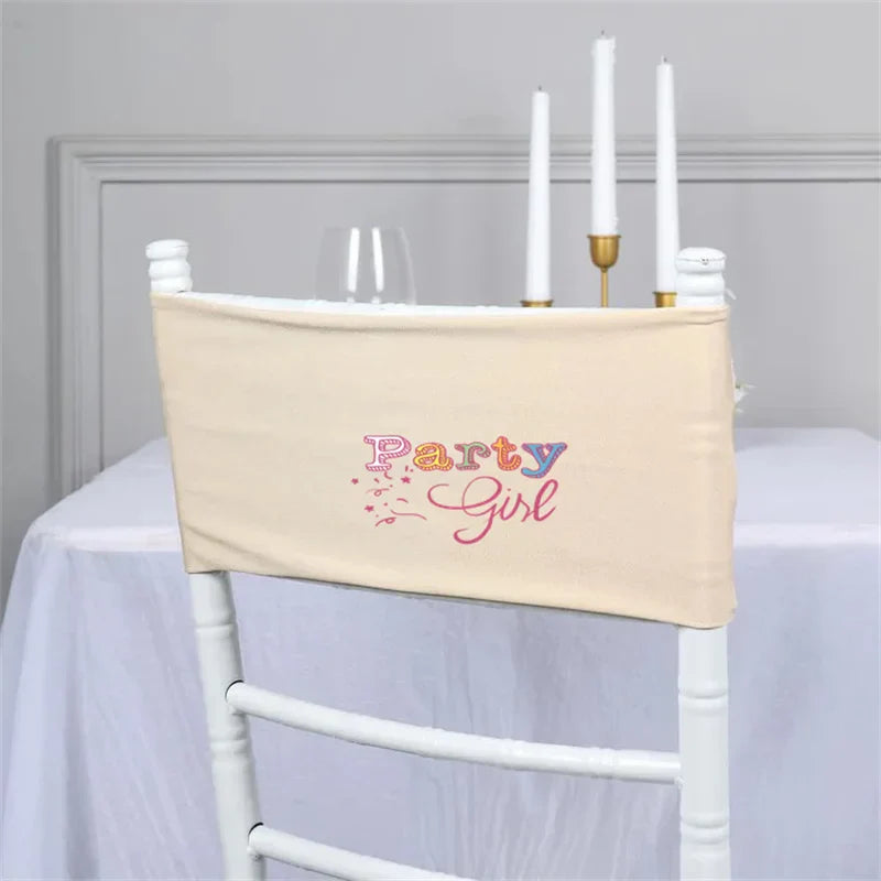 Blush Double Layer Lycra Chair Band Spandex Chair