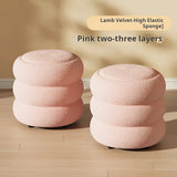 Living room Lamb wool low stool home shoe