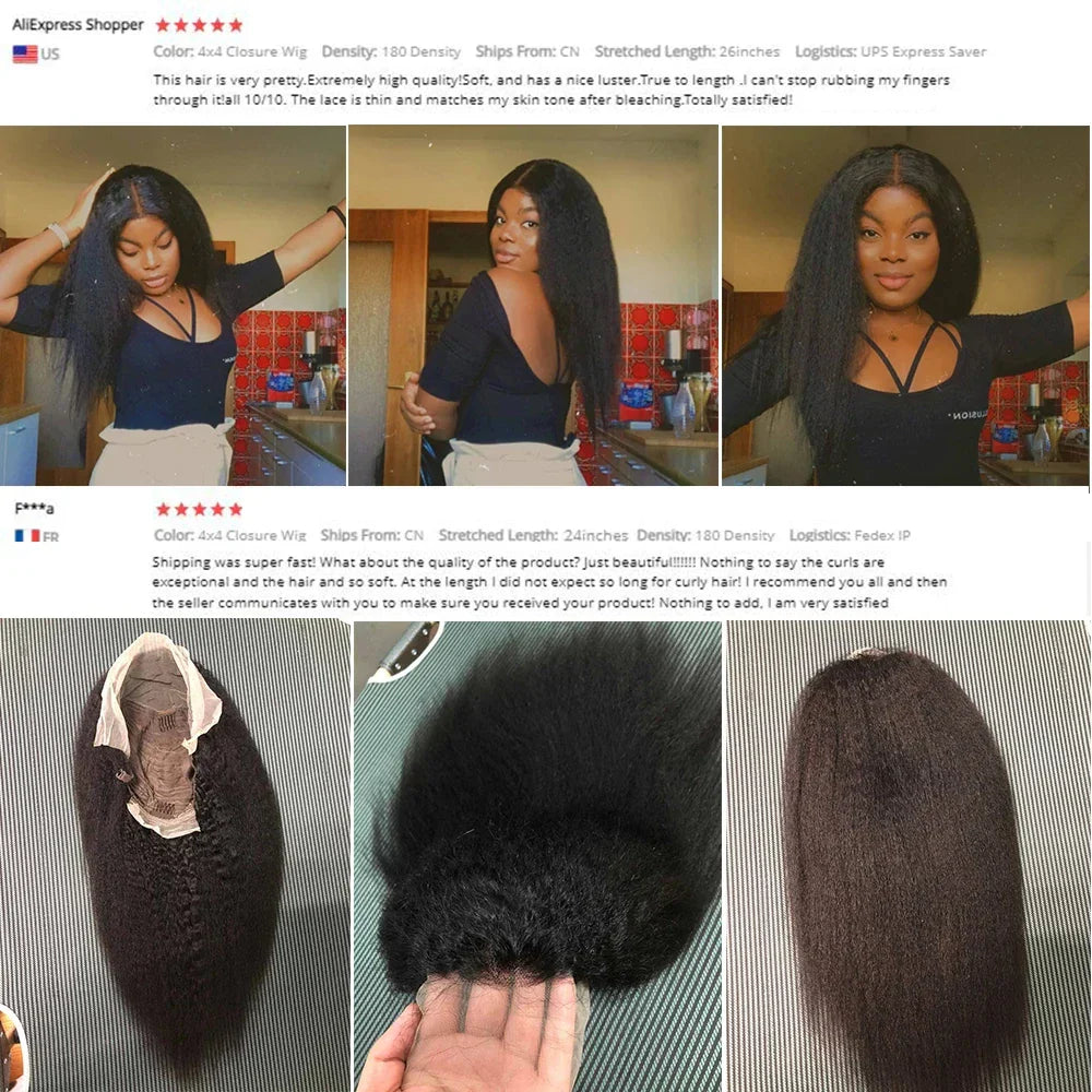 HD Transparent 13x4 13x6 Lace Frontal Wig Kinky