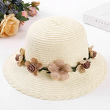 Wreath Straw Hats Summer Sun Hat Ladies Elegant