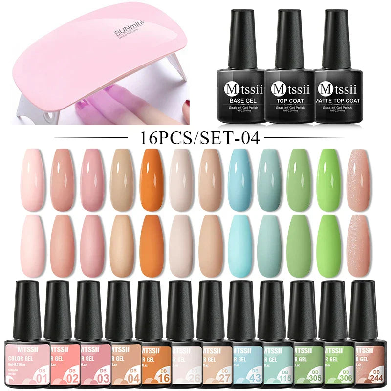 Mtssii 13/16Pcs Gel Nail Polish Set With 36W