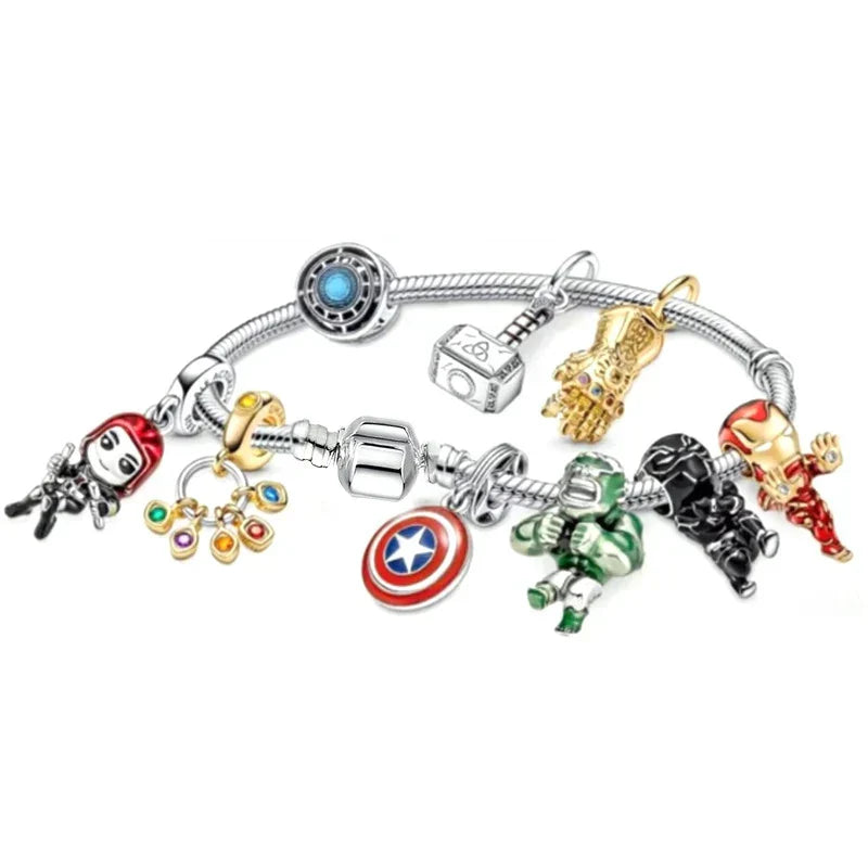 Cute Enamel Disney Princess Dress Charms Bracelet Women