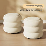 Living room Lamb wool low stool home shoe