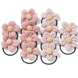 12Pcs/bag Girls Elastic Flower Hair Bands Sweet Hair