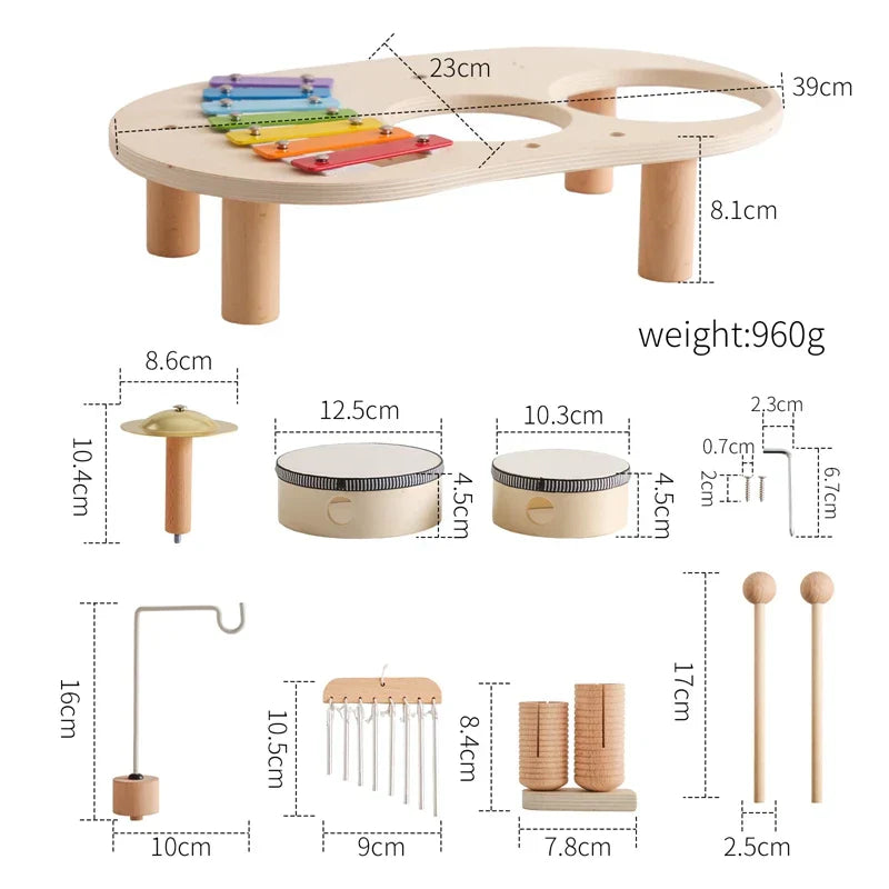 Baby Wooden Musical Instruments Toys Multifunctional Percussion Instruments