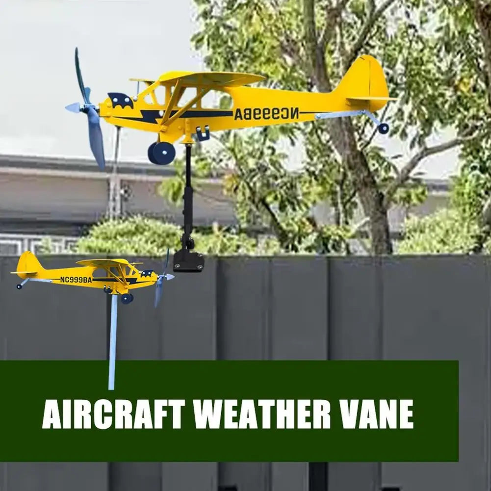 Metal Airplane Weathervane 3D Piper J3 Cub Wind