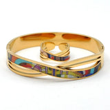 FYSARA Retro Style Stainless Steel Enamel Bracelet Geometric