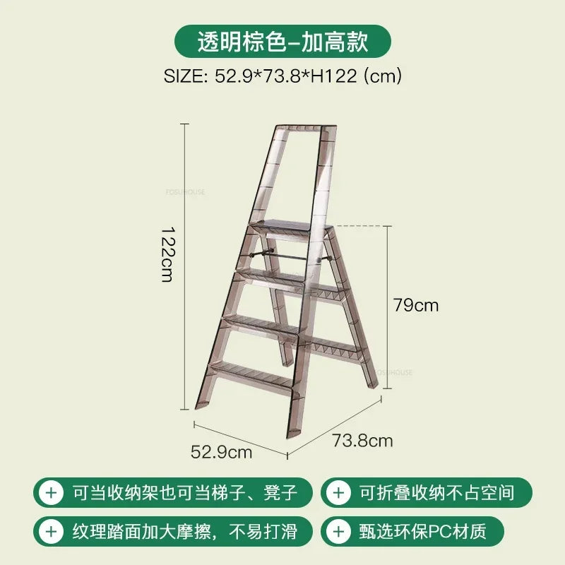 Modern Home Folding Ladder Transparent Acrylic Step Ladders