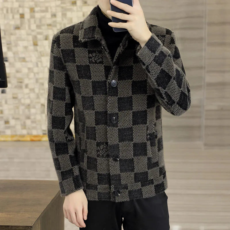Autumn winter new mink velvet men's casual fashion