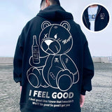 Men's Harajuku Fashion Hoodies Beer Bear Print Kawaii