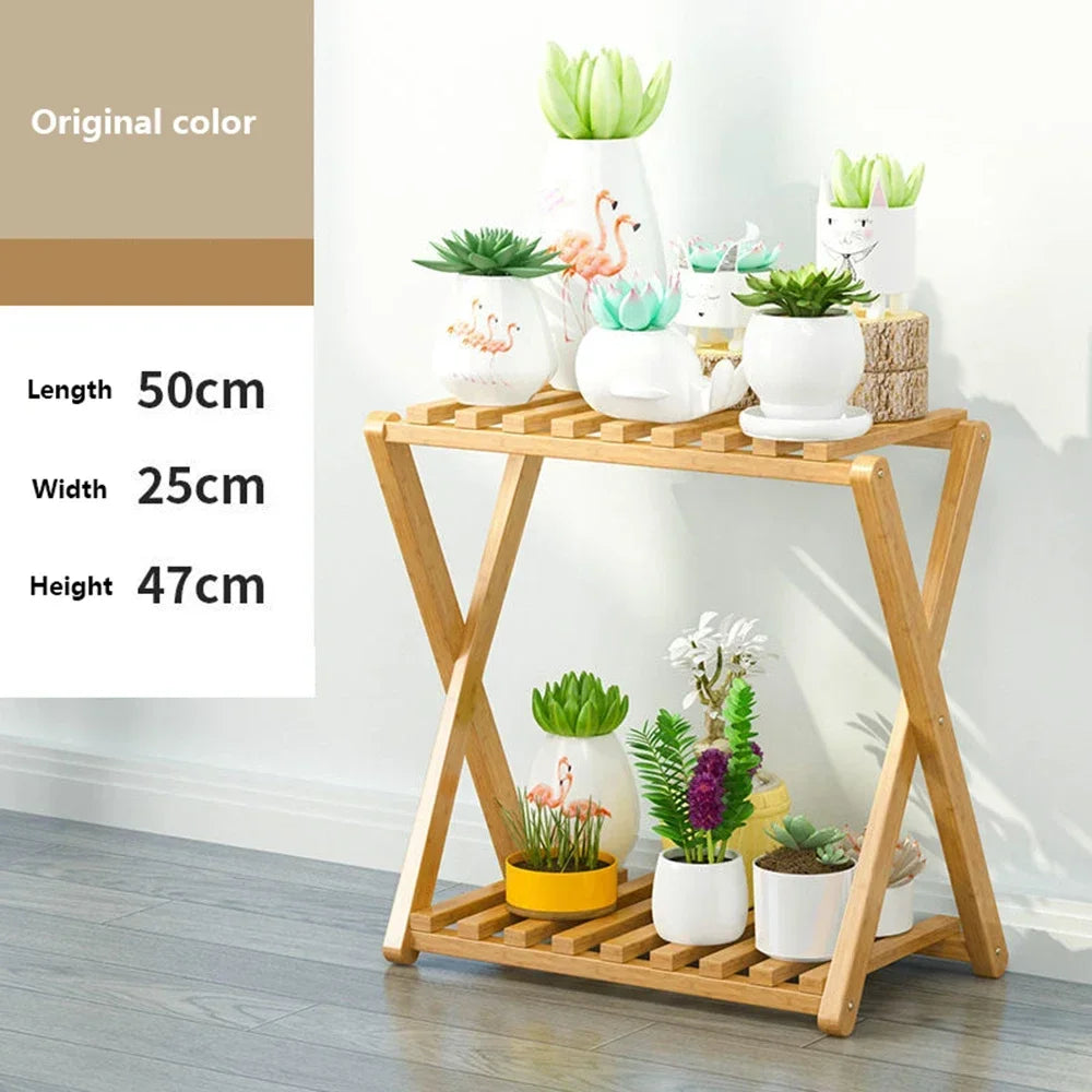 Wooden Multilayer Flowerpot Organizer Flower Holder Balcony Stand