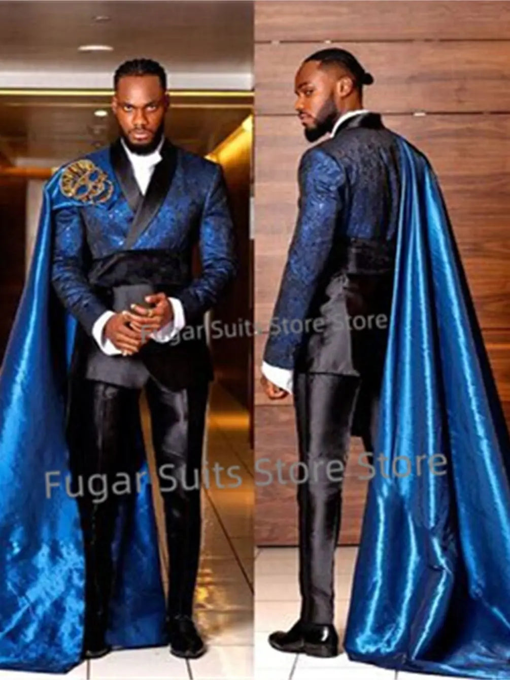 Luxuly Fashion Black Long Suit For Men Slim