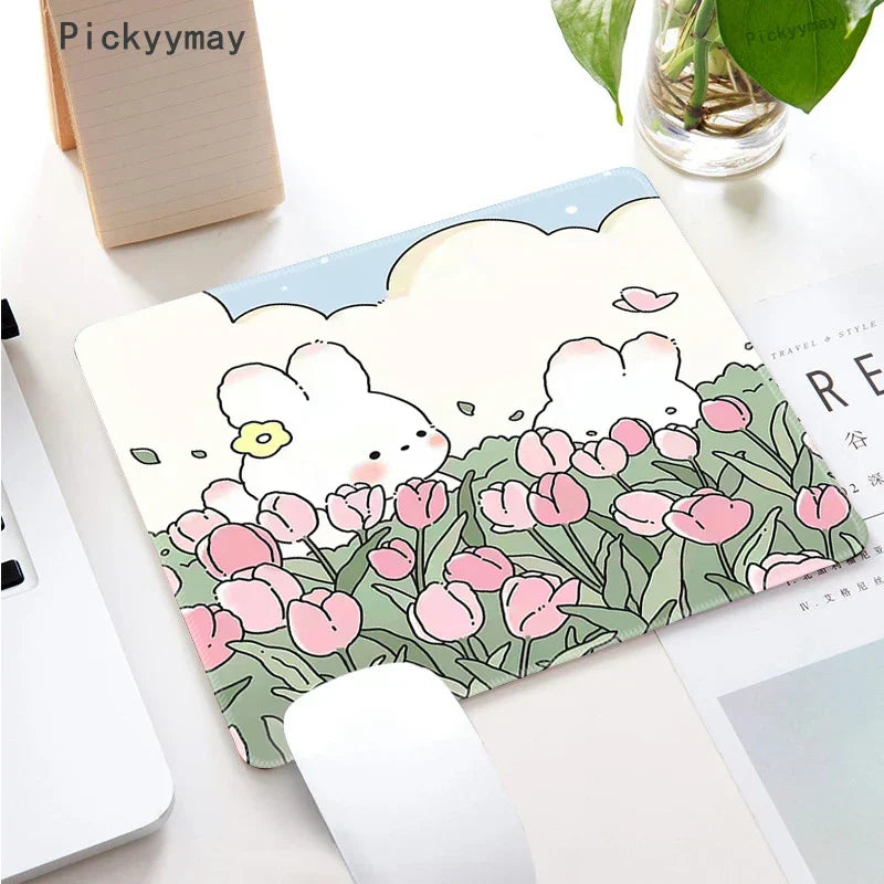 Small Mouse Pad Green Cute Flower Mousepad Kawaii