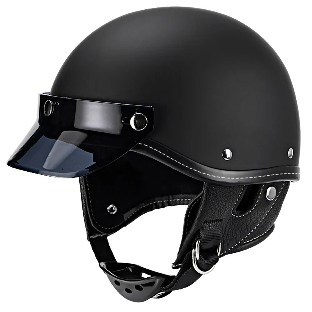 Retro Half Face Motorcycle Helmet Vintage Motorbike Helmets Men Women Unisex Scooter Summer Helmet White DOT Certified