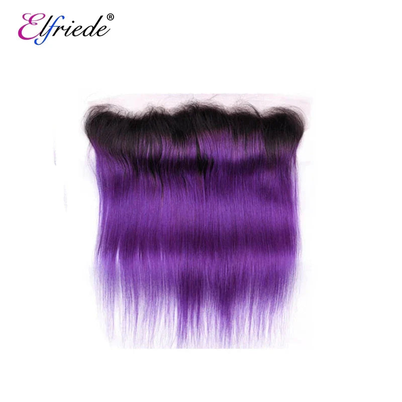Elfriede 1BPurple Straight Ombre Colored Hair Bundles with