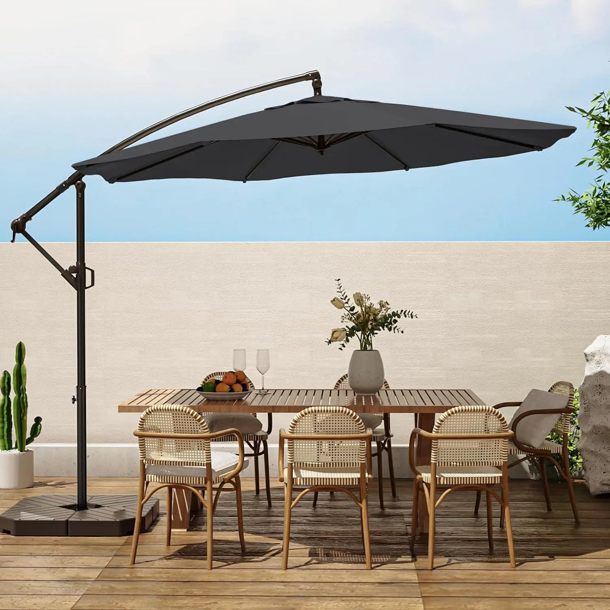 Patio Offset Hanging Umbrella 10 FT Cantilever Outdoor