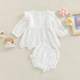 0-24M Toddler Baby Girl Clothes Set Solid Color