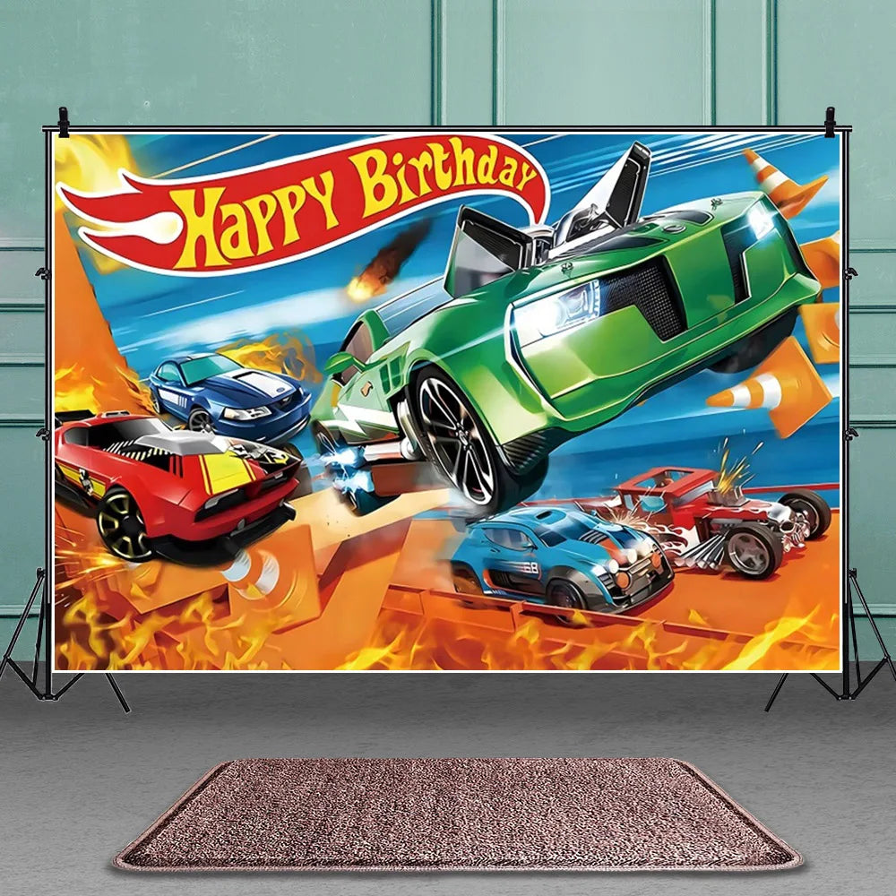 Hot Wheels Birthday Decoration Racing Car Disposable Tableware