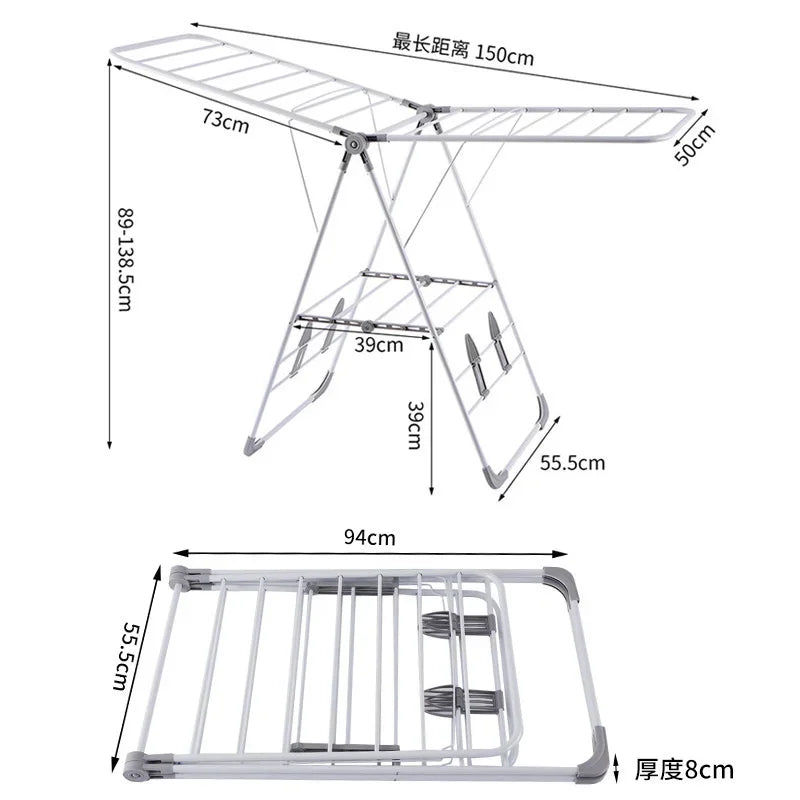Double Airfoil Hangers for Clothes, Folding Clothes Drying