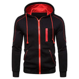 Men's Zip Up Jackets Color Matching Casual Hoodies