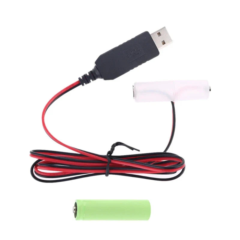 LR6 AA Battery USB Power Supply Cable for