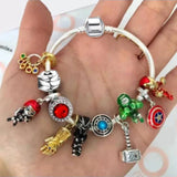 Cute Enamel Disney Princess Dress Charms Bracelet Women