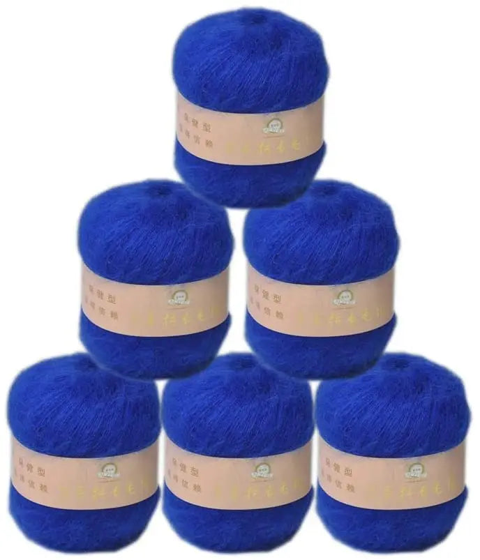 6 Balls Angora Mohair Wool Yarn for Knitting