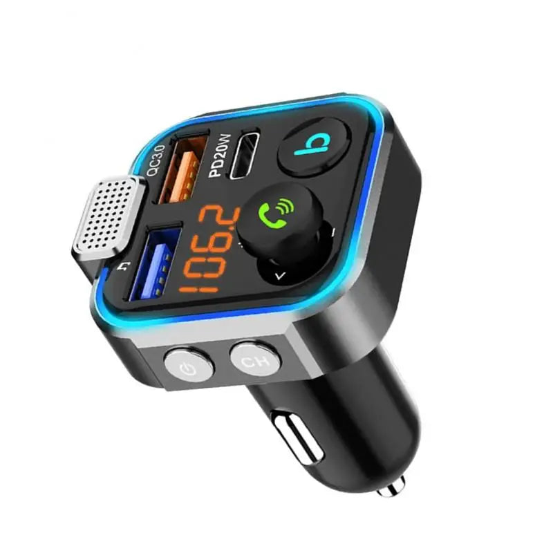 Car Bluetooth 5.0 FM Transmitter Car MP3 Player Large Microphone Dual USB Fast Charger QC3.0 PD20W Car Electronics Accessories