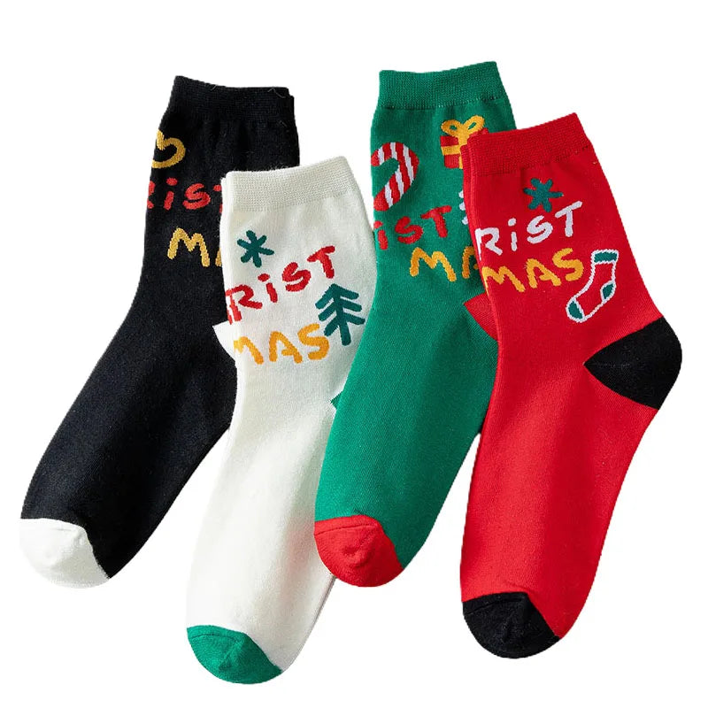 4 Pairs/Lot Children Girls Socks Christmas Socks For