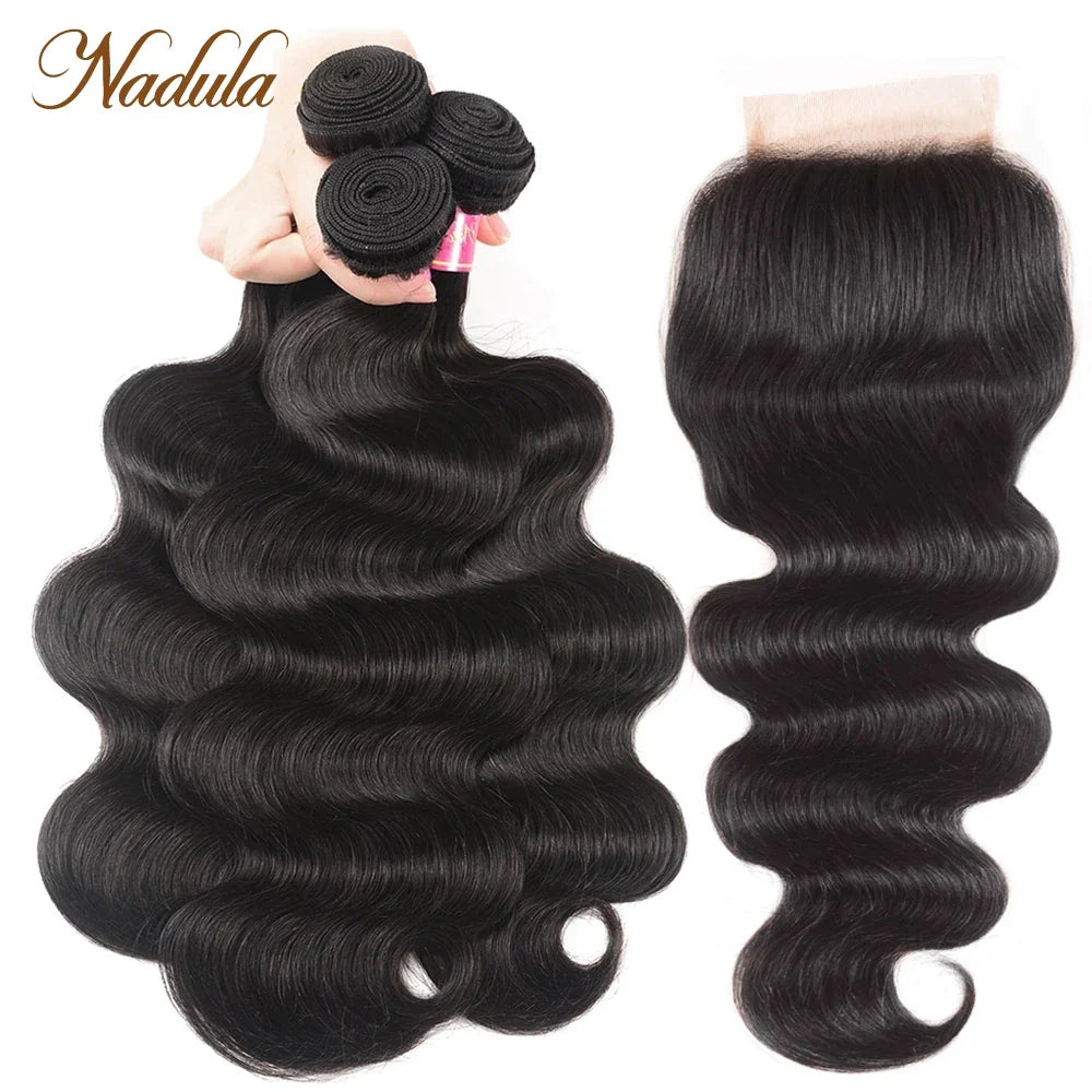 Nadula Body Wave Bundles With Closur 4x4 Closure