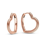 New 925 Sterling Silver Earring Pave Moments Heart