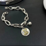 100% Solid 925 Sterling Silver Hiphop Thick Round