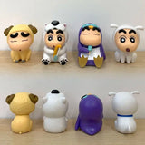 4/6/10pcs Set Crayon Shin-chan Anime Figure Fishing Puppy