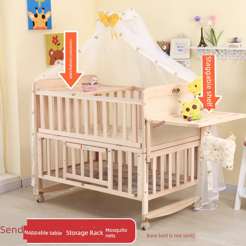 Zhitong Crib Solid Wood Paint-Free Multifunctional Bassinet Babies'